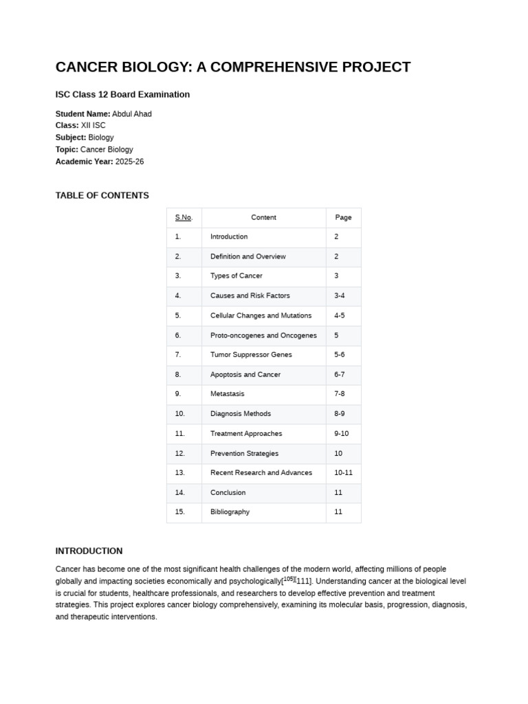 ISC Cancer Biology Project | PDF | Cancer | Oncogene