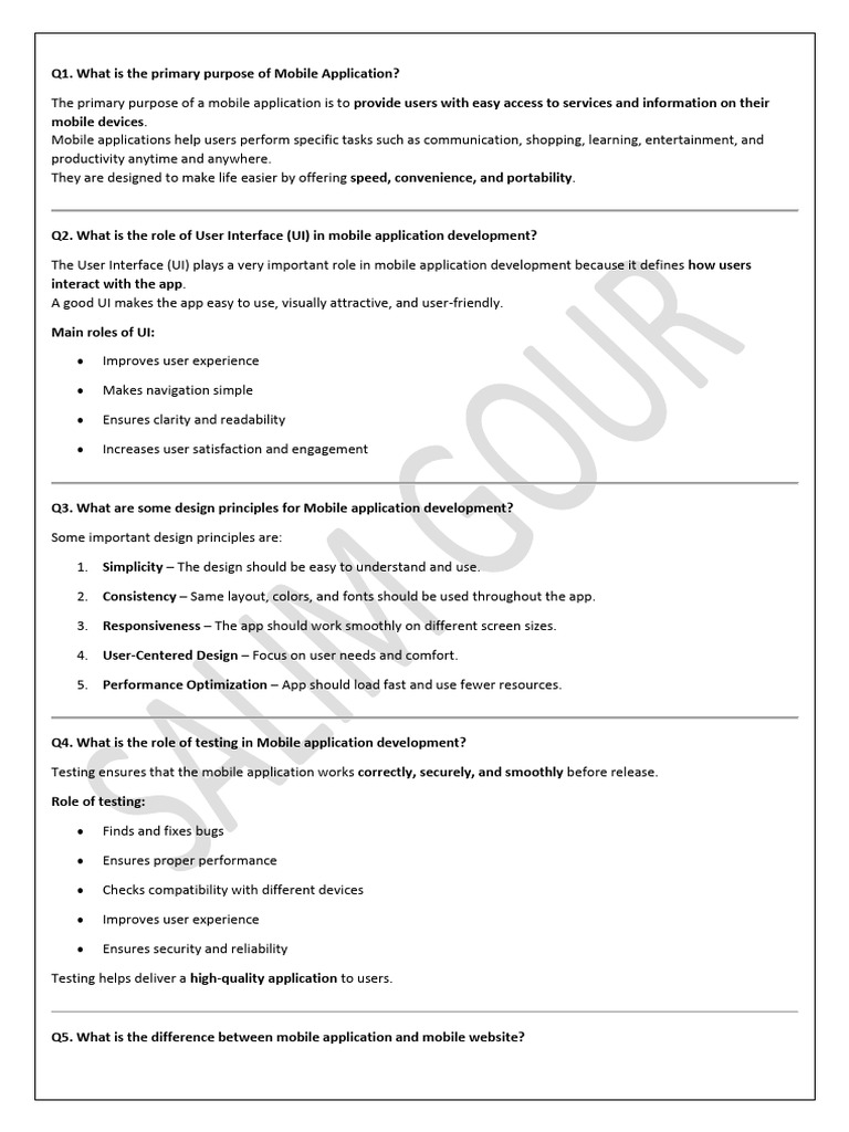 Mobile Application NOTES | PDF | Mobile Computing | Mobile App