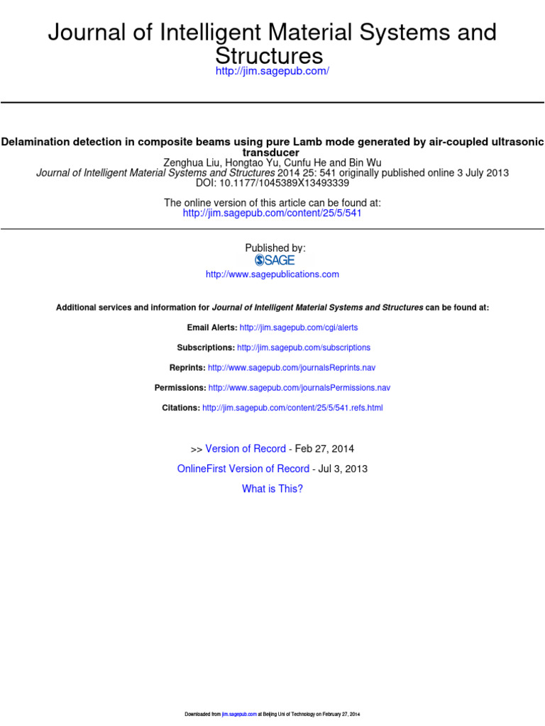 Delamination Detection in Composite Beam | PDF | Composite Material | Waves
