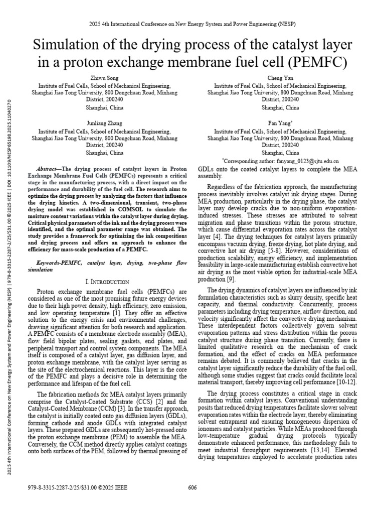 Simulation of the Drying Process of the Catalyst Layer in a Proton ...