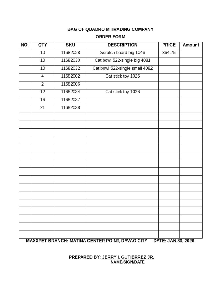 Order Form | PDF