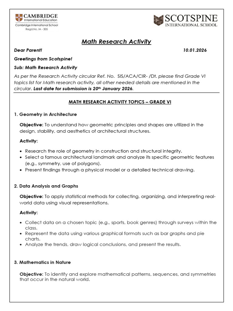 Math Research Activity G VI | PDF | Mathematics | Geometry