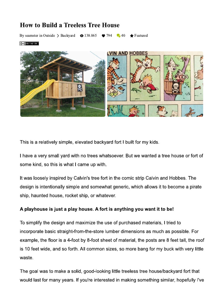 How To Build A Treeless Tree House - 11 Steps (With Pictures ...