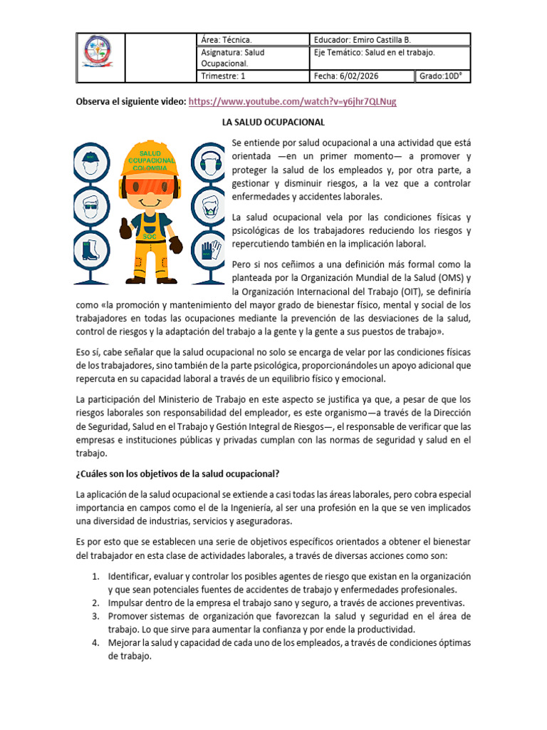 Qué Es La Salud Ocupacional | PDF | Seguridad y salud ocupacional | Valores