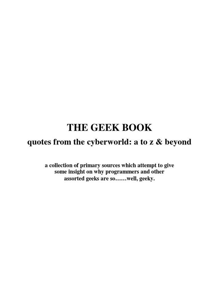 The GEEK BOOK