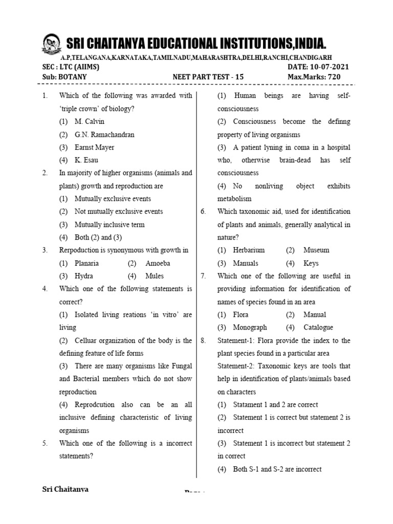 LTC (AIIMS) NEET PART TEST - 15 PAPER (10-07-2021)_7b6aec68-eb67-4964 ...