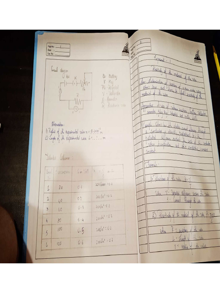 Physics Record 2nd Puc | PDF