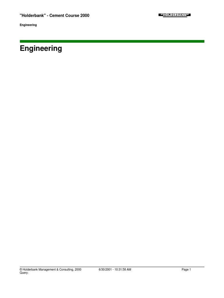 Cement Industry Engineering- Holderbank Course (1 of 2) | Power Station