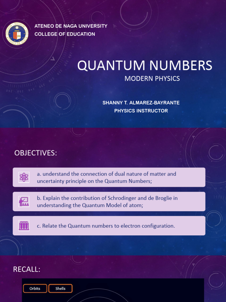 Quantum Numbers | PDF