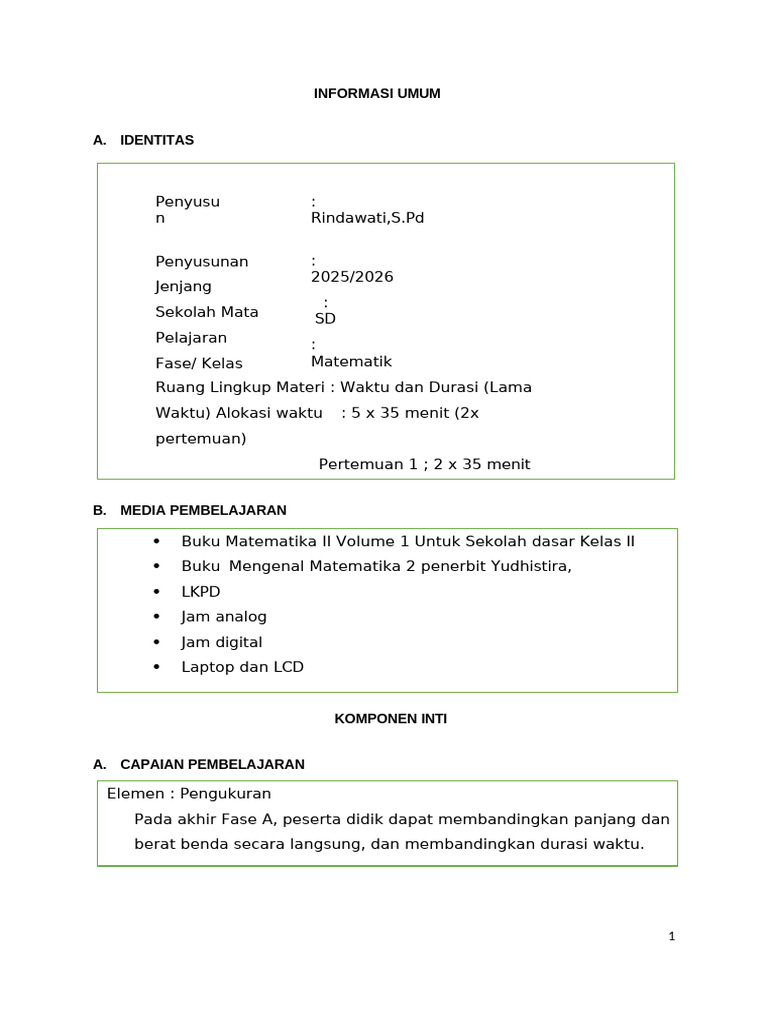 Rinda Mudol Ajar MTK KLS 2 | PDF