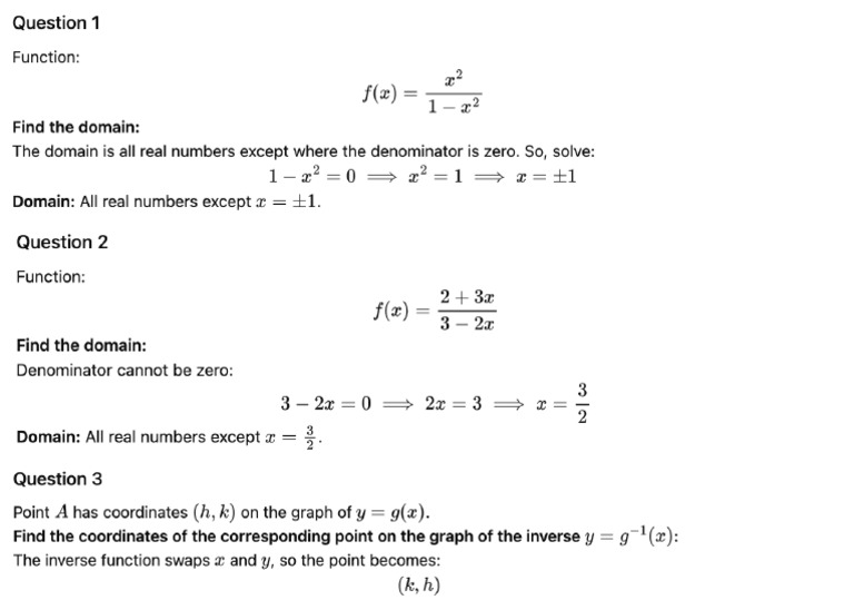 AK Kognity Composite and Inverse Functions | PDF