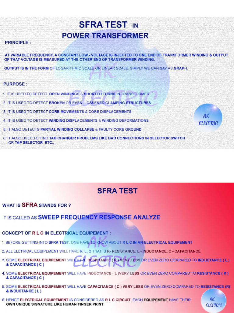 Very Good Document On SFRA Test For Power Transformer | PDF