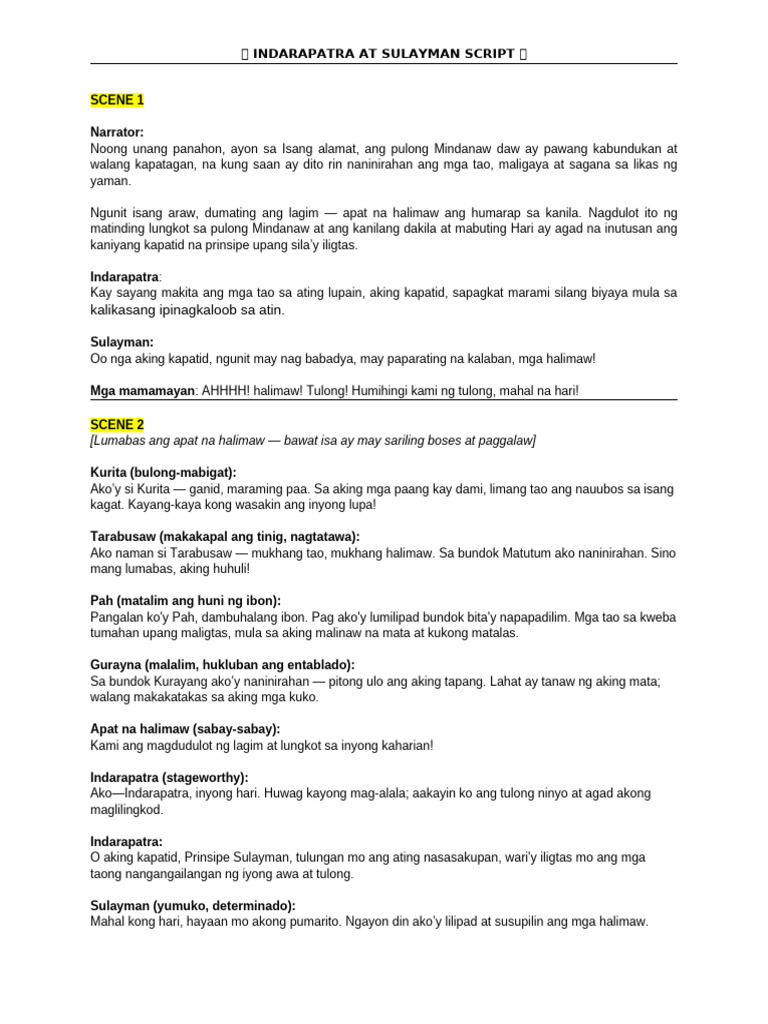 Script 2-Indarapatra at Sulayman | PDF