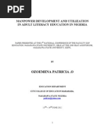 Download Manpower Development and Utilization in Adult Literacy Education in Nigeria by Patricia Okongwu Ozoemena SN100114978 doc pdf
