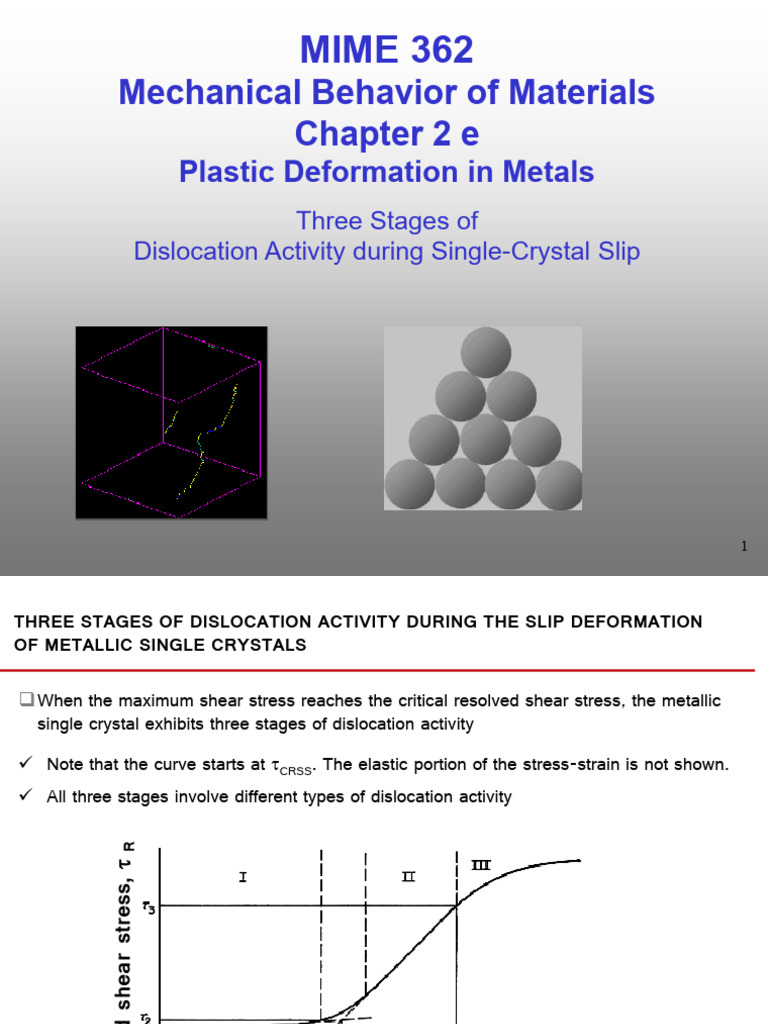 Lecture 3e Mime 362 CH 2 E Plastic Deformation in Metals - Dislocation ...