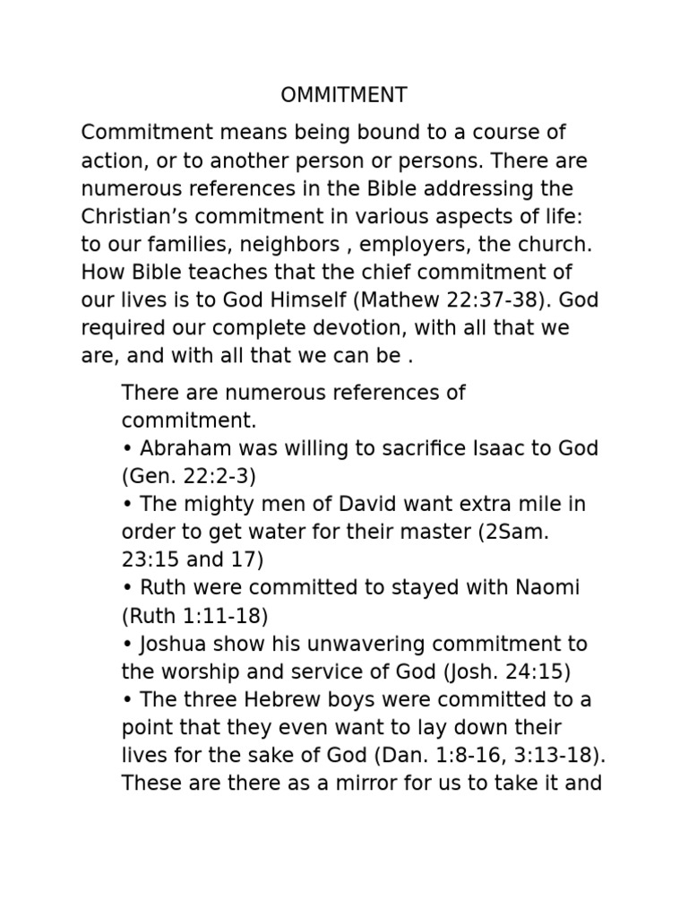 Commitment | PDF