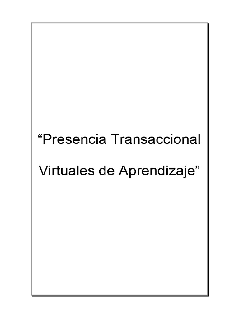 Presencia Transaccional Docente en Entor | PDF | Aprendizaje | Maestros