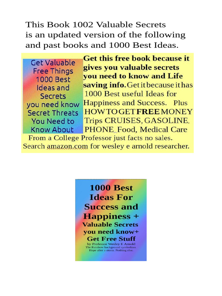 1000 Valuable Ideas and Secrets You Need To Know | PDF | Thought ...