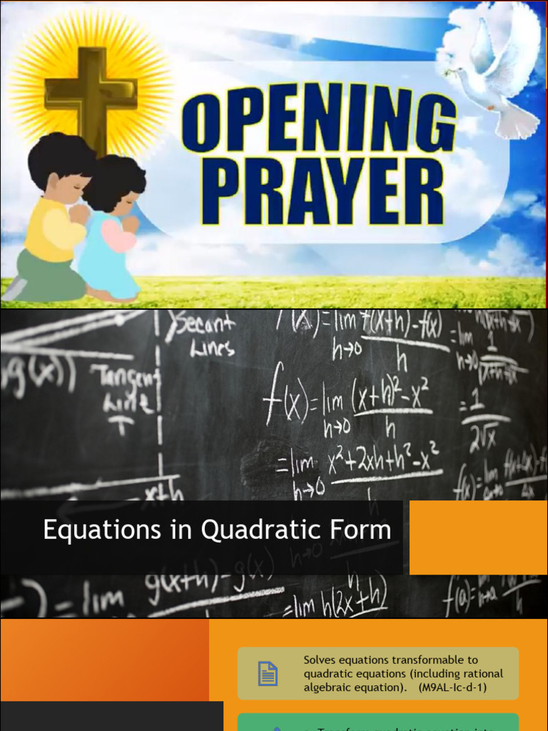 Equations in Quadratic Form | PDF
