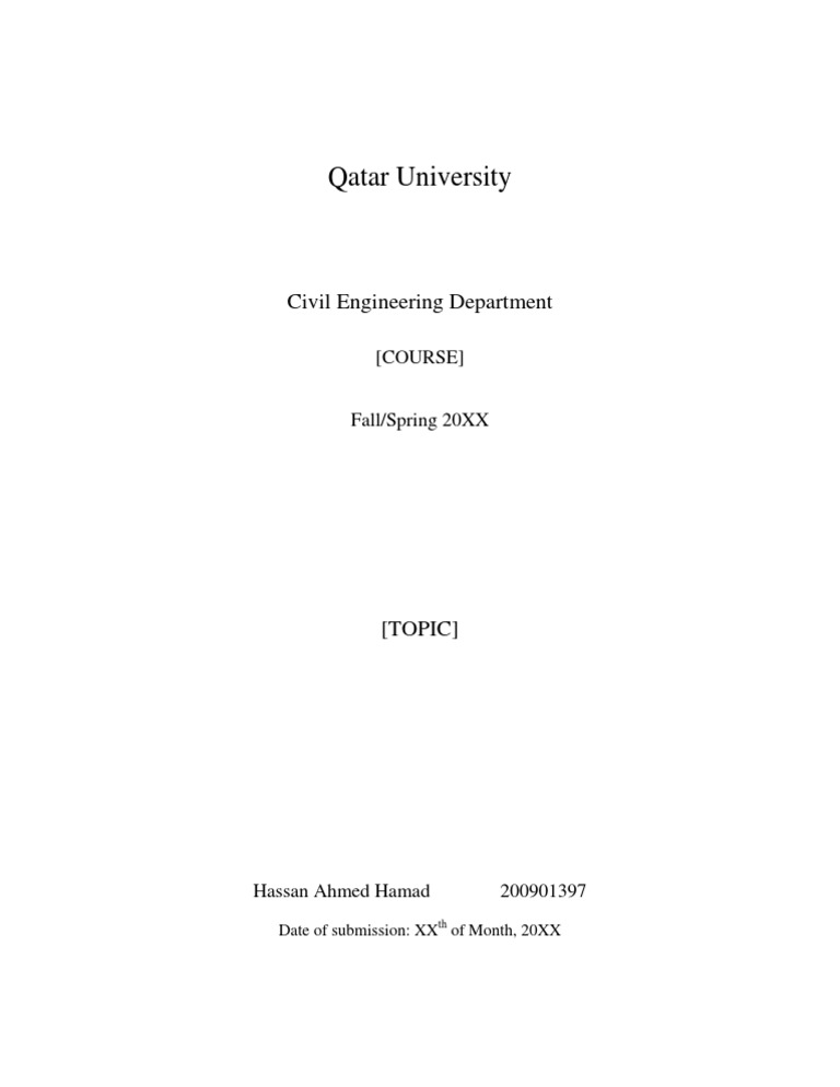Qatar University Civil Engineering Course | PDF