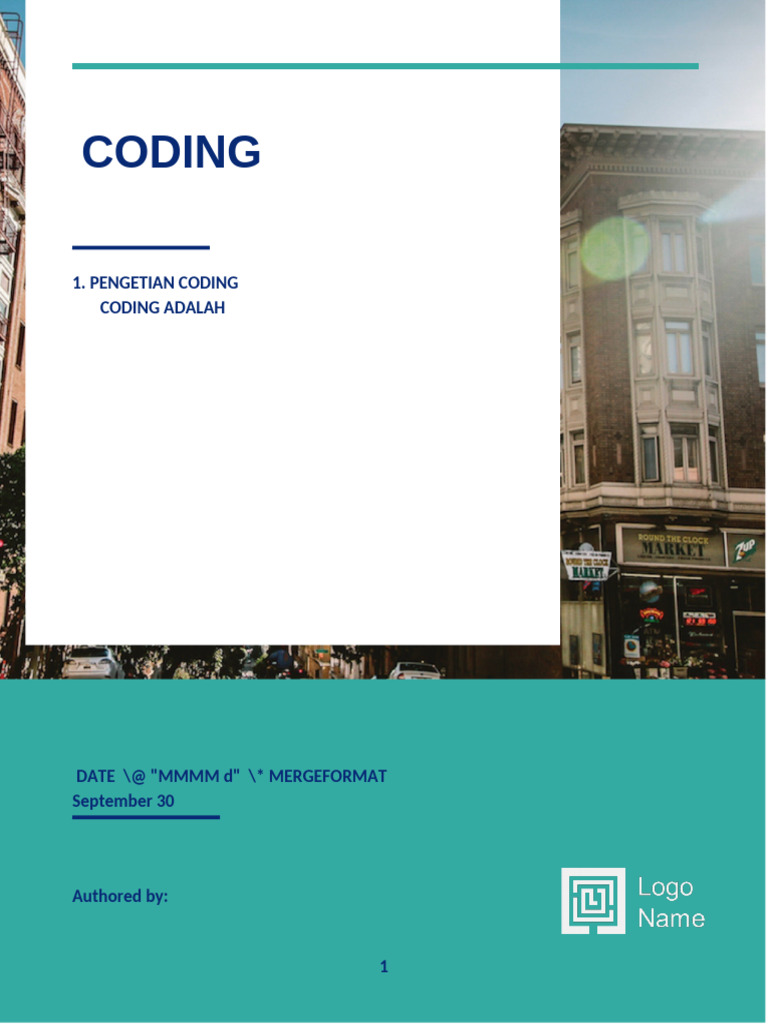 Coding: 1. Pengetian Coding Coding Adalah | PDF