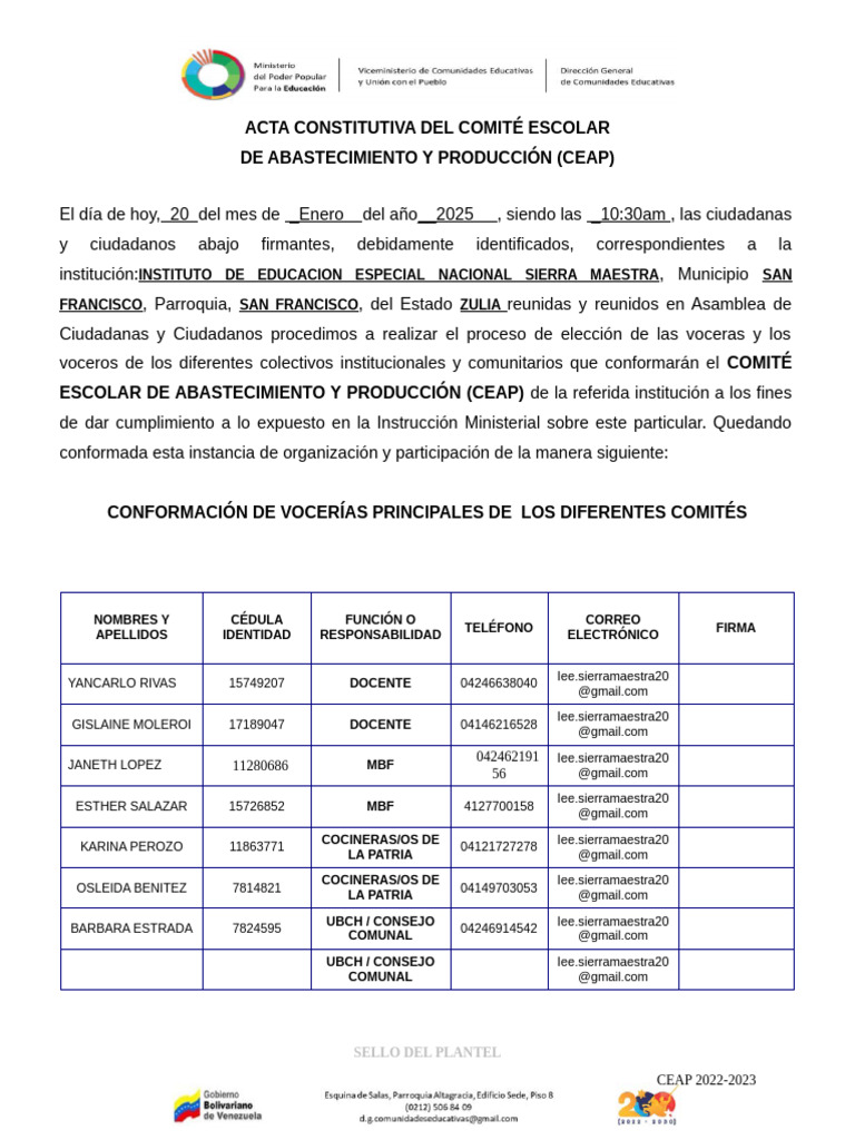 Acta Ceap 2024-2025 | PDF
