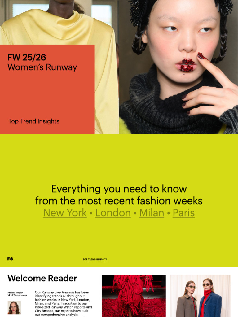 FW 25 - 26 Womens Fashion Week Insights Recap Report | PDF