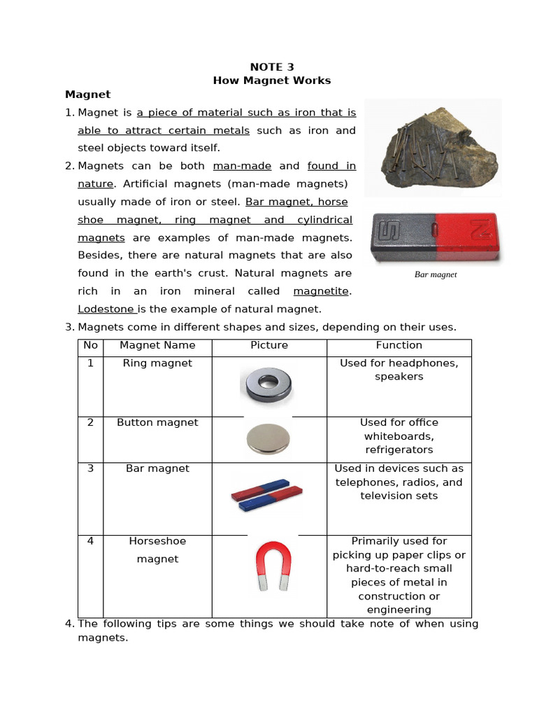 Science Note-P4 | PDF | Sound | Magnet