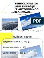 Nove Tehnologije Za Pohranu Energije i Projekt Autonomnog Fn Sustava