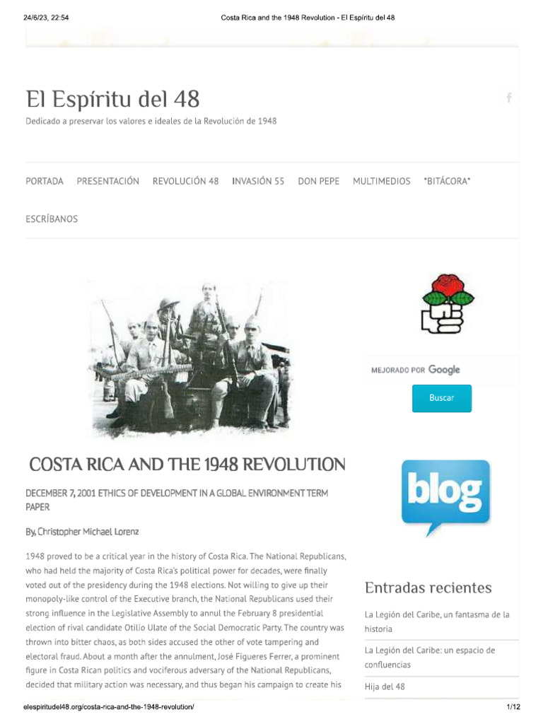Costa Rica and The 1948 Revolution | PDF