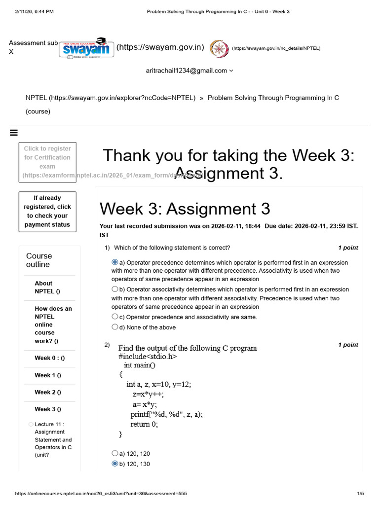 Problem Solving Through Programming in C - Unit 6 - Week 3 | PDF ...