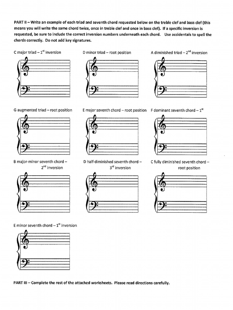 Triads and Seventh Chords Classwork | PDF | Chord (Music) | Pitch (Music)