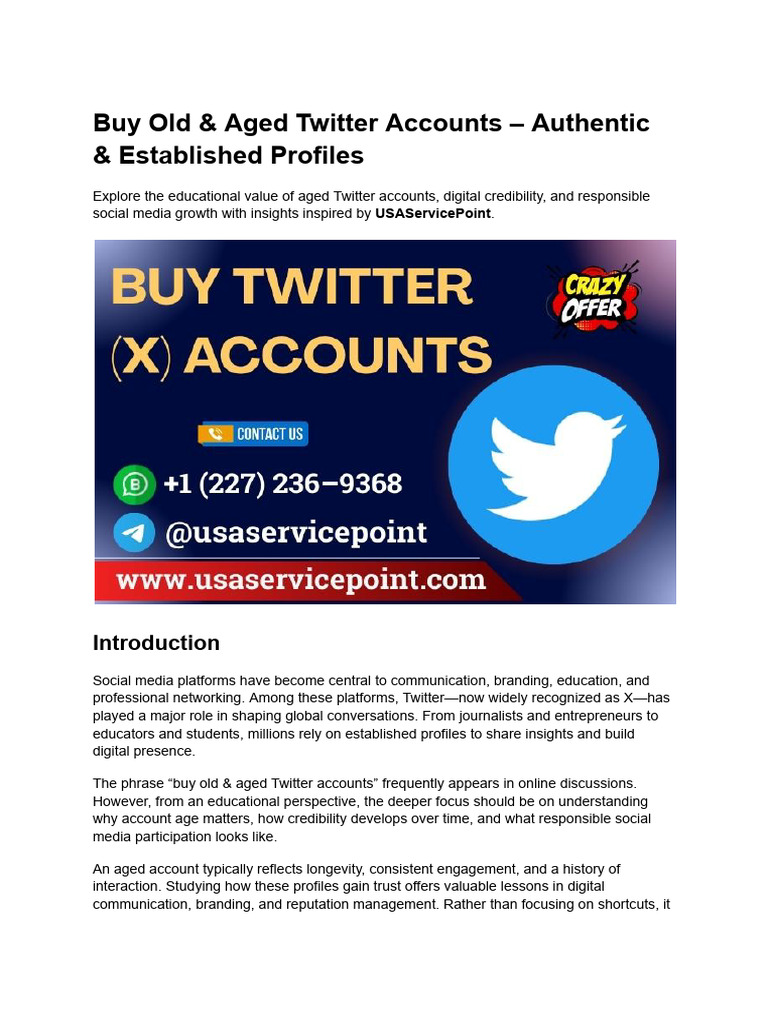 Buy Old & Aged Twitter Accounts - Authentic & Established Profiles ...