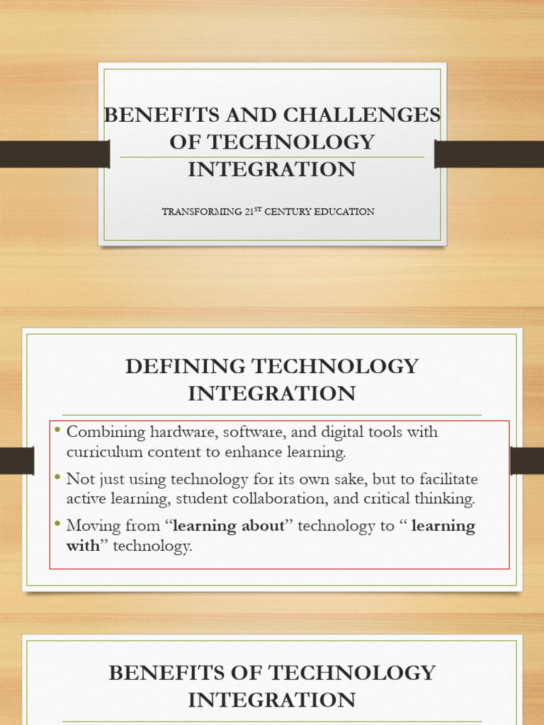 Benefits and Challenges of Technology Integration | PDF