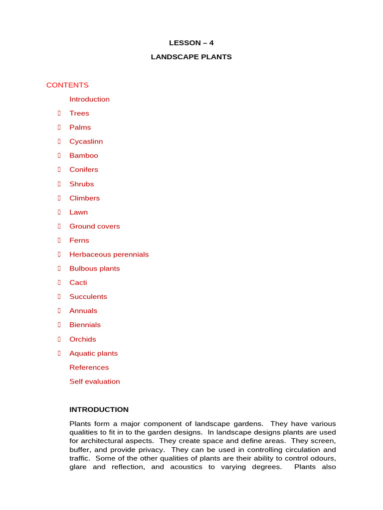 4-Landscape Plants | PDF | Leaf | Shrub