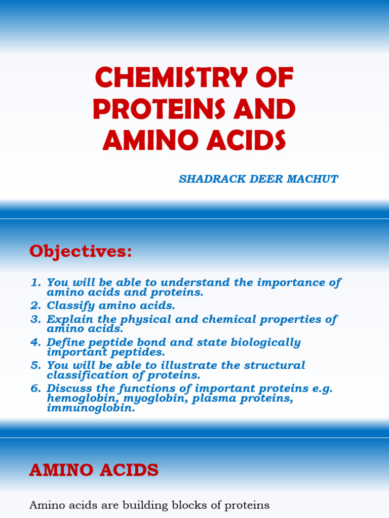 MASHUT-05-Chemistry of Proteins and Amino Acids | PDF | Amino Acid ...