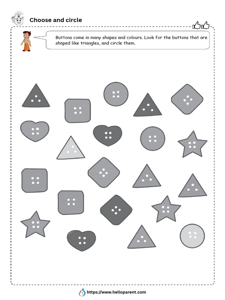 Math Shapes Shapes 1 LKG Worksheets | PDF
