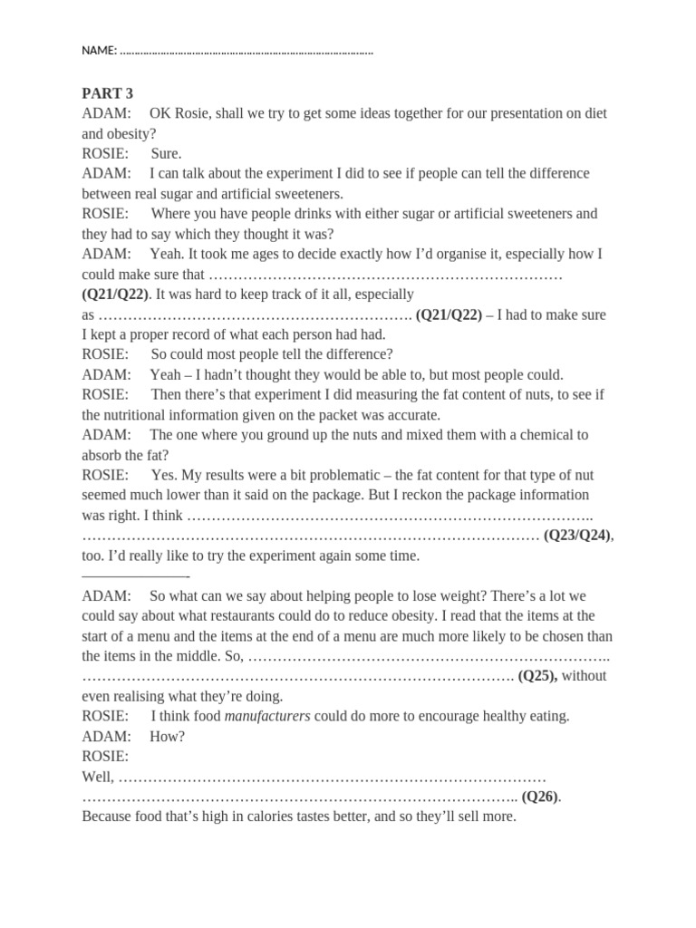 Cambridge 16 Test 3 | PDF | Knitting | Yarn