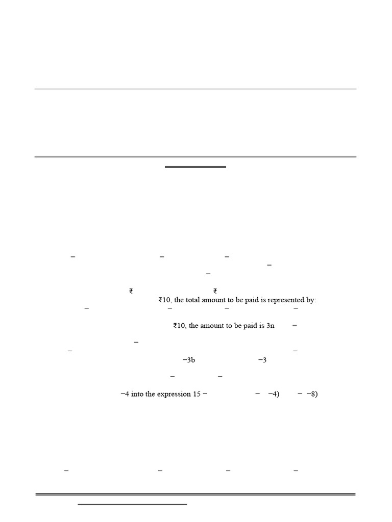 Maths Class Vii Chapter 04 Expressions Using Letters Numbers Practice ...