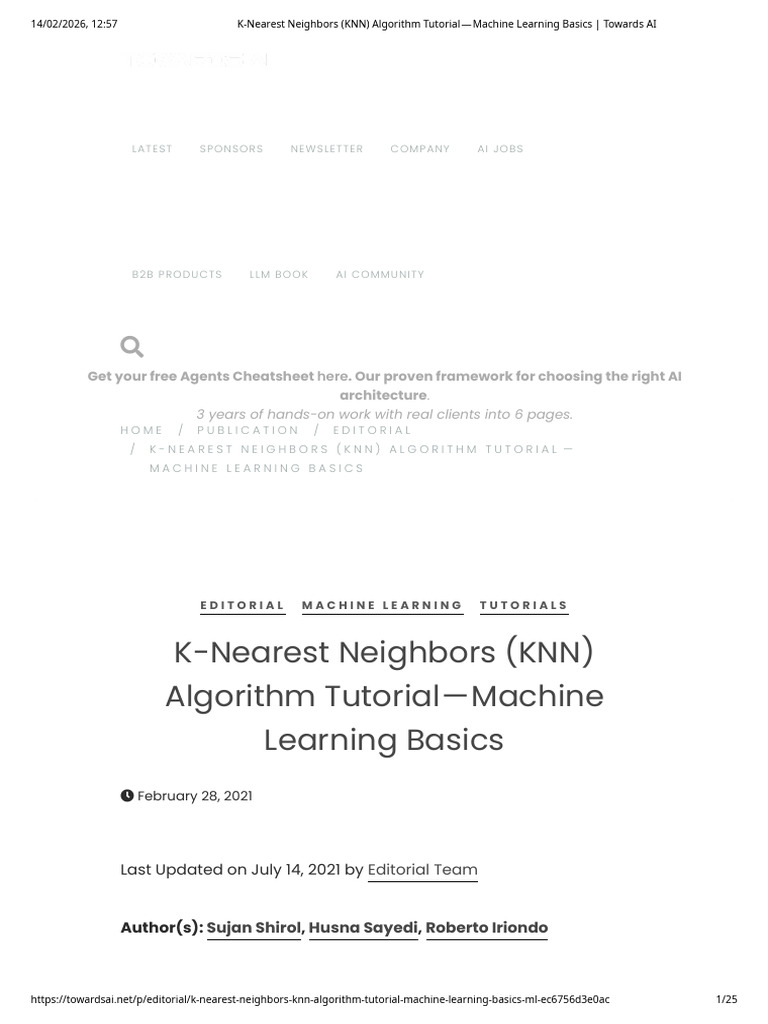K-Nearest Neighbors (KNN) Algorithm Tutorial - Machine Learning Basics ...