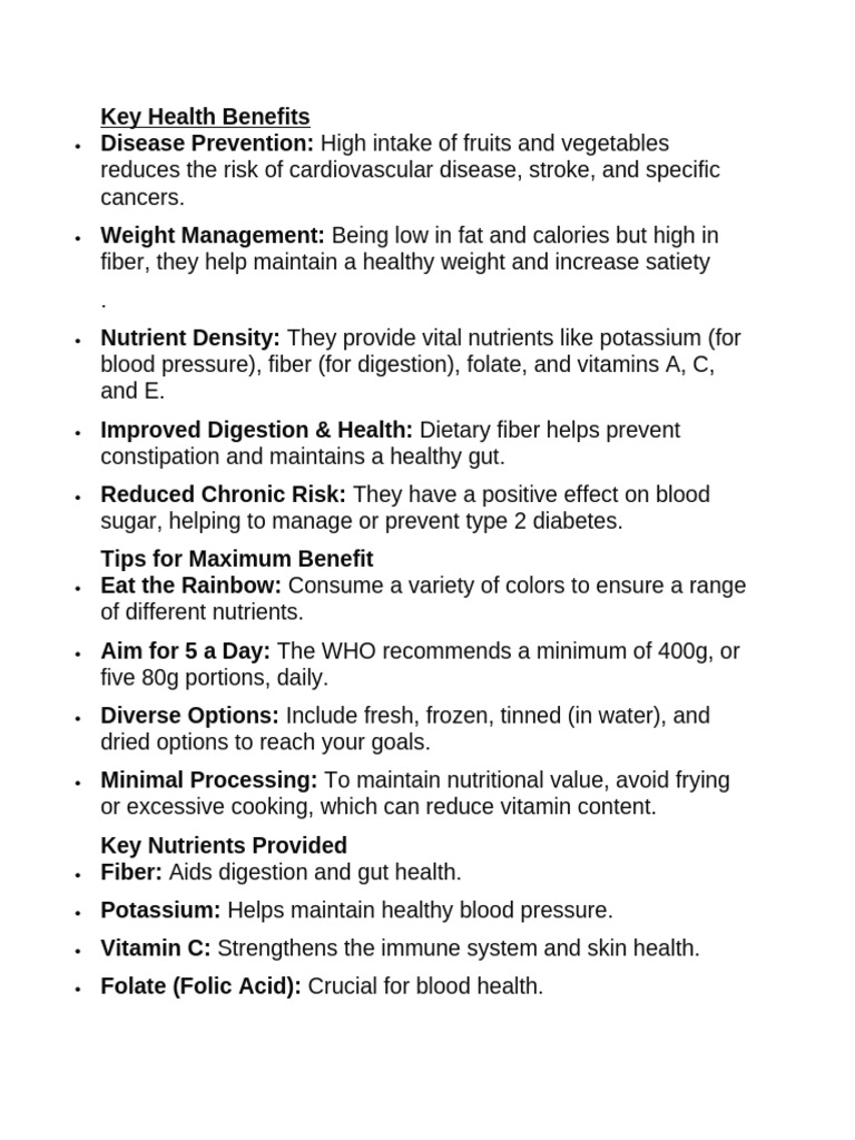 Key Health Benefits | PDF