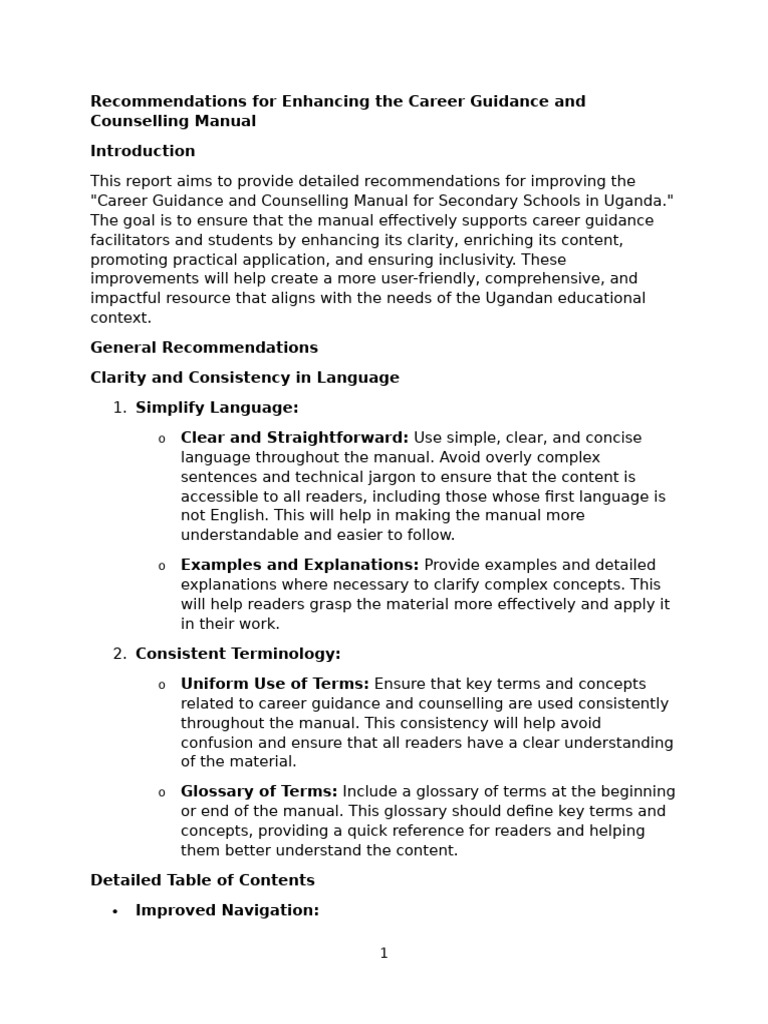 Recommendations To The Report | PDF | Evaluation | Disability
