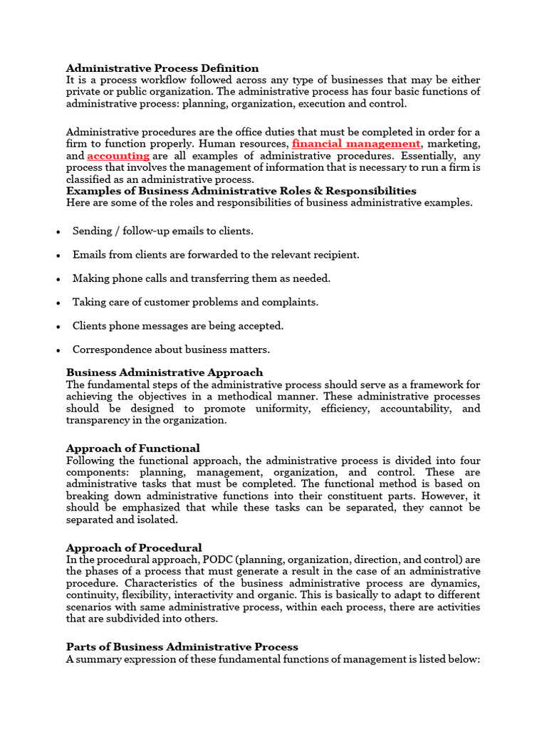 Organisational Accounting System and Administrative Procedures | PDF ...