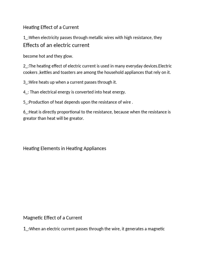 Heating Effect of A Current PDF | PDF