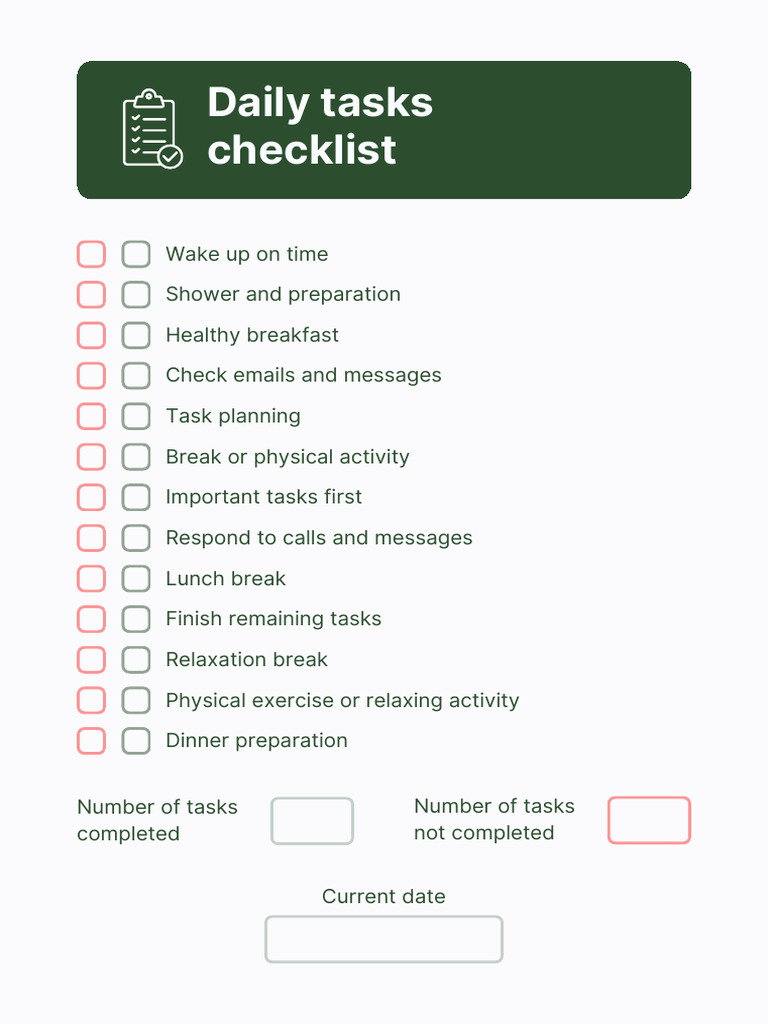 Daily Tasks Planner | PDF