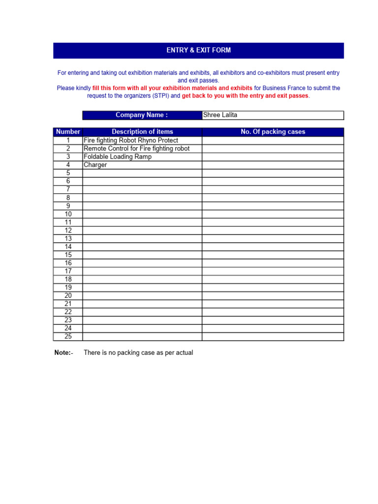 Entry Exit Form - 13-02-2026 | PDF