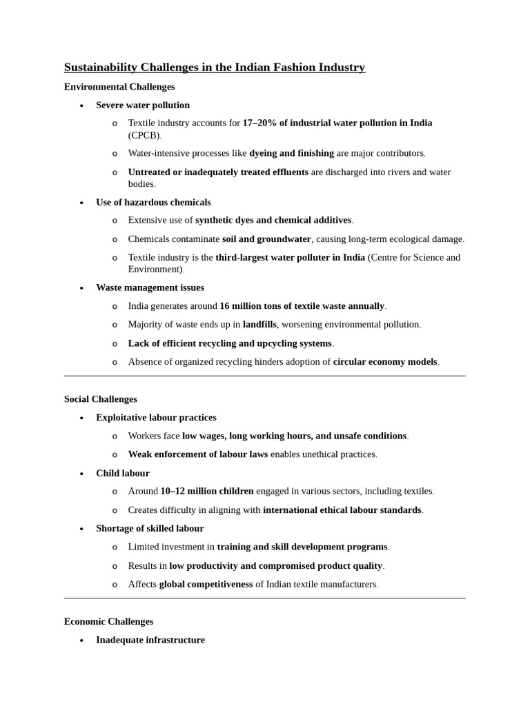 Imp Points | PDF | Sustainability | Textiles