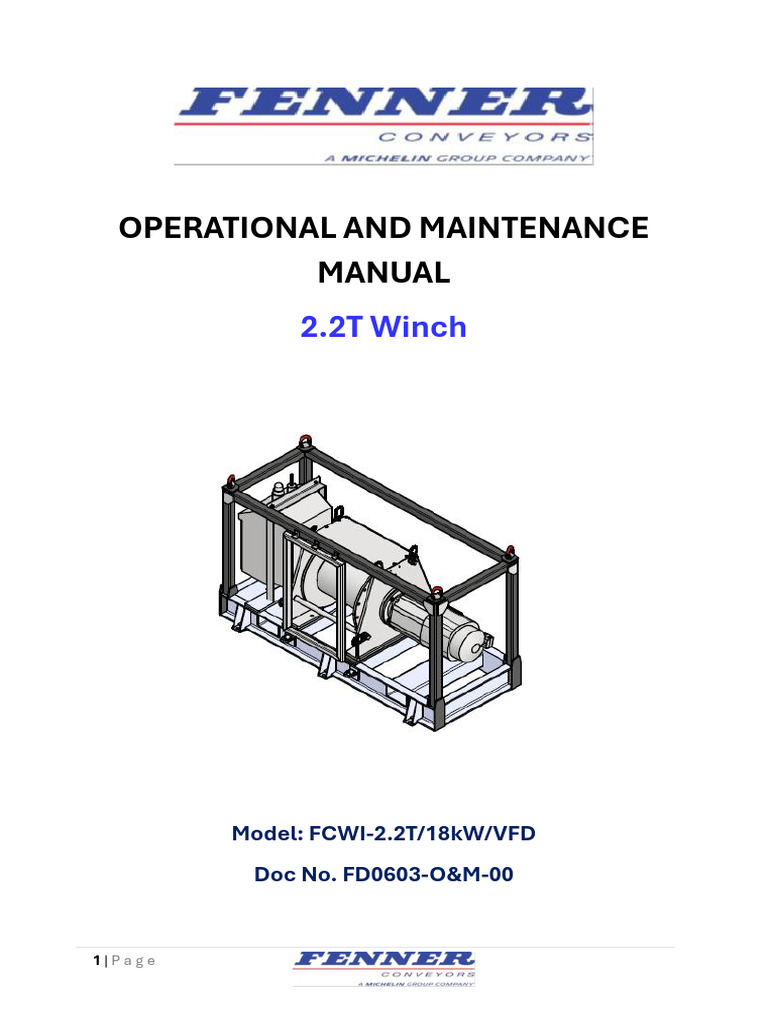 2.2t Tonne Electric Winch Operational Manual | PDF | Mechanical ...