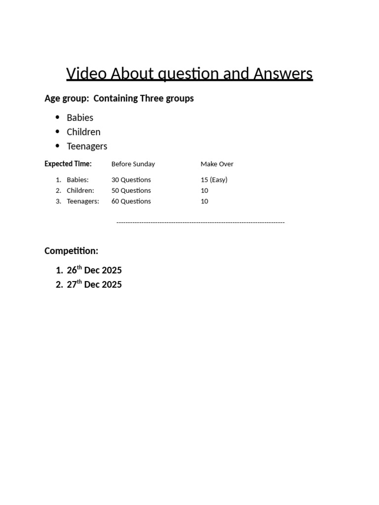 Video About Question and Answers | PDF