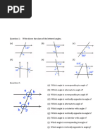 Angles in Parallel Lines Worksheet | PDF | Angle | Triangle